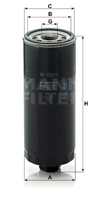 Oljefilter MANN-FILTER W 735/1
