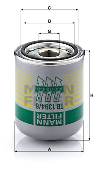 Lufttorkarpatron, kompressorsystem MANN-FILTER TB 1394/6 x