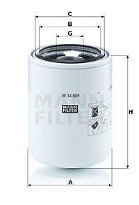 Filter, drifthydraulik MANN-FILTER W 14 005