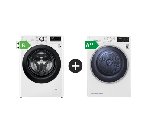 Lg F4wv409s3we + Fdrc308n1w9 Kombinerad Tvätt/tork - Vit