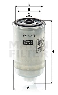 Bränslefilter MANN-FILTER WK 854/6
