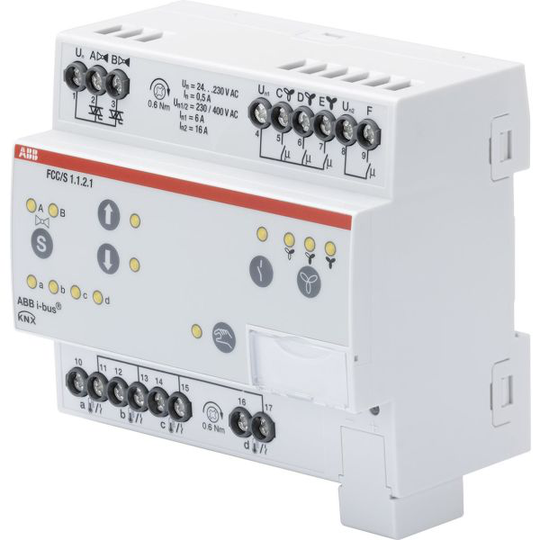 ABB 2CDG110211R0011 Fan Coil-kontroller 3-steg, 2 st ventil för motorutgångar Manuell omkopplare: Ja