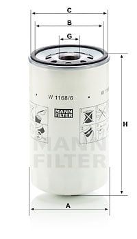 Oljefilter MANN-FILTER W 1168/6