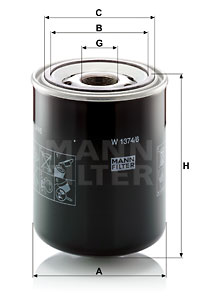 Oljefilter MANN-FILTER W 1374/6
