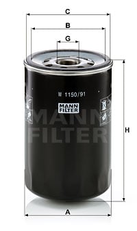 Filter, drifthydraulik MANN-FILTER W 1150/91