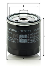 Oljefilter MANN-FILTER W 712/20