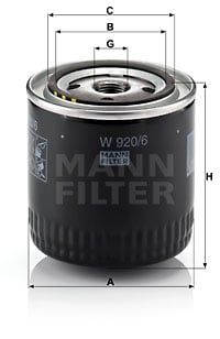 Oljefilter MANN-FILTER W 920/6