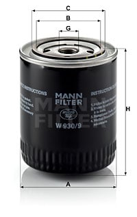 Oljefilter MANN-FILTER W 930/9