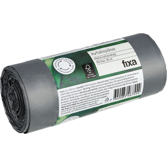 fixa Avfallspåsar Knythandtag 30 Liter 25 st