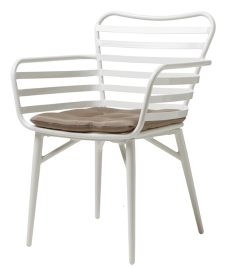 Cinas Rio Stol, Hvid M/ Beige Hynde Trädgårdsstolar