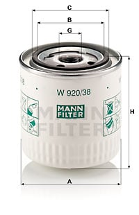 Oljefilter MANN-FILTER W 920/38
