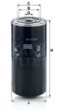 Oljefilter MANN-FILTER W 1170/8