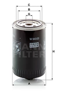 Oljefilter MANN-FILTER W 940/20