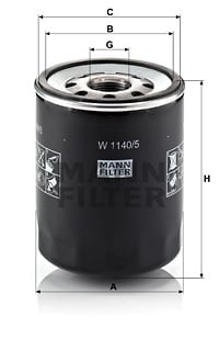 Oljefilter MANN-FILTER W 1140/5