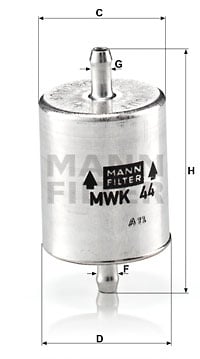Bränslefilter MANN-FILTER MWK 44