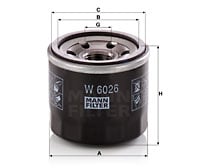 Oljefilter MANN-FILTER W 6026