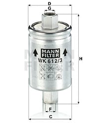 Bränslefilter MANN-FILTER WK 612/3