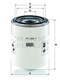 Filter, drifthydraulik MANN-FILTER W 1428/1