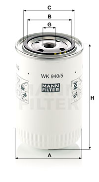 Bränslefilter MANN-FILTER WK 940/5