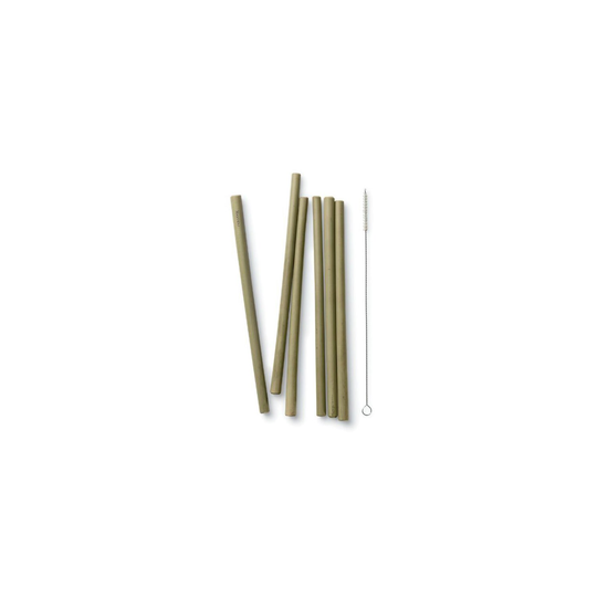 Bambu Home Ekologiska Sugrör Bambu, 6 st + Diskborste