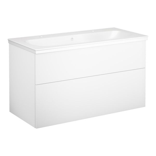 Gustavsberg Artic Kommodpaket grepplist, vit, 100 cm, 2 blandarhål