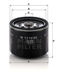 Oljefilter MANN-FILTER W 1114/80
