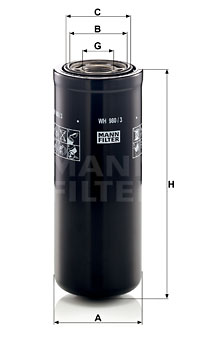 Oljefilter MANN-FILTER WH 980/3