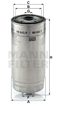 Bränslefilter MANN-FILTER WK 845/9