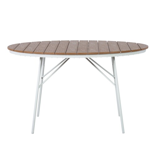 Cinas Rio Bord Ø130cm, Hvid Polyteak Trädgårdsbords