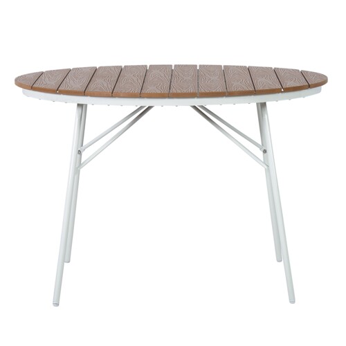 Cinas Rio Bord Ø110cm, Hvid Polyteak Trädgårdsbords
