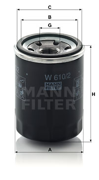 Oljefilter MANN-FILTER W 610/2