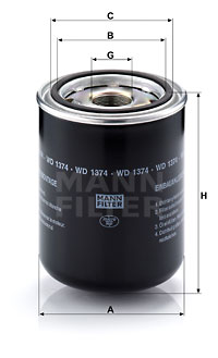Oljefilter MANN-FILTER WD 1374