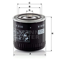 Oljefilter MANN-FILTER W 9100
