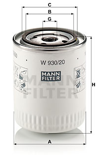 Oljefilter MANN-FILTER W 930/20