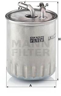 Bränslefilter MANN-FILTER WK 822/3
